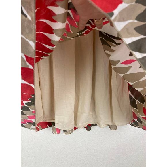 NIC + ZOE Skirt Silk Midi Aline Pleated Flared Lined Side Zipper Red Medium 8 - Picture 6 of 9